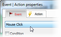 Select the Mouse Click event